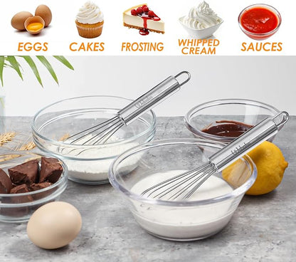 Webake 7.5" Stainless Steel Mini Whisks, 304 Small Metal Whisk - Image 4