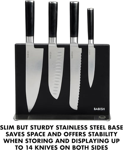 Babish 5-Piece Magnetic Forged Kitchen Knife Block Set – 1.4116 German Steel - Image 5
