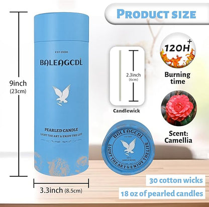 Camellia Scented Red Pearled Candle 18oz Luxury Sand Candle Granulated Wax - Image 2