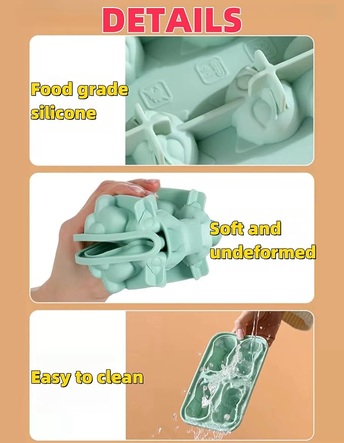 Cute 3D Cat Silicone Ice Cube Tray Mold Cartoon Animal Ice Box BPA-Free - Image 9