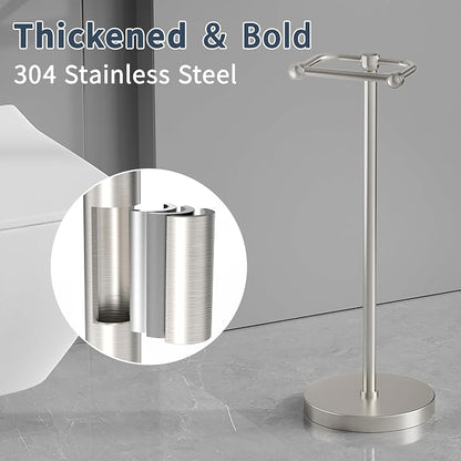 RARXTR Toilet Paper Holder Stand, Post Pivoting Design Free Standing Toilet - Image 5