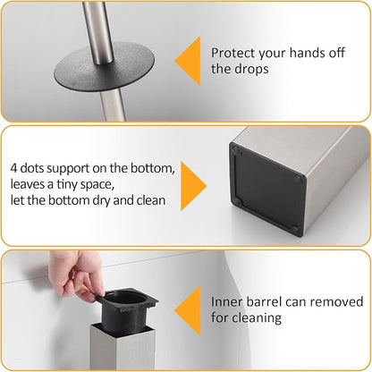 BGL Toilet Brush and Holder Set Brushed Nickel Aluminium Freestanding Toilet - Image 4