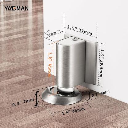3 Pack Magnetic Door Stoppers Retractable Bottom of Door Holder No Drilling - Image 2