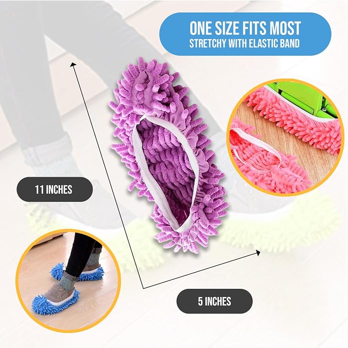 Winterlace Mop Slippers 20 Pcs Microfiber Chenille House Floor Dusting Cleaning - Image 3