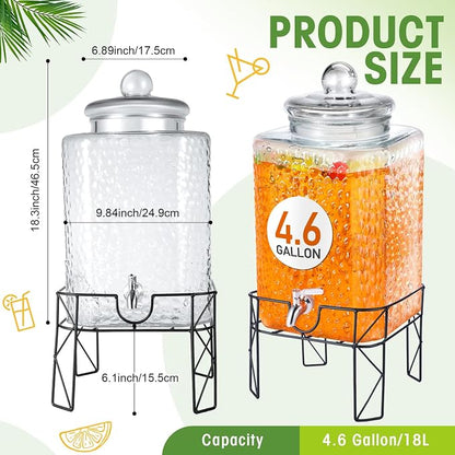 Honeydak 4.6 Gallon Glass Beverage Dispenser - Image 2