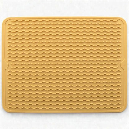 Silicone Drying Mat 16 × 12 – Yellow Tan Non-Slip Sink Mat by Unknown