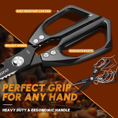 HUUSK Kitchen Scissors Set Black - Image 4
