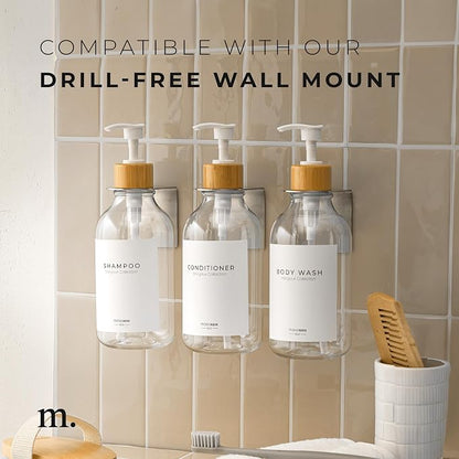 MaisoNovo Refillable Shampoo and Conditioner Bottles | 16.9 fl oz Set of 3 - Image 7