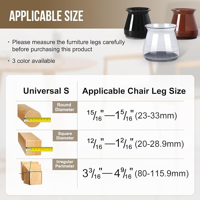BUMACO 20Pcs Chair Leg Floor Protectors Chair Leg Protectors - Image 2