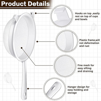 Skyley 3 Pcs Plastic Nylon Mesh Strainer Colander - Image 3