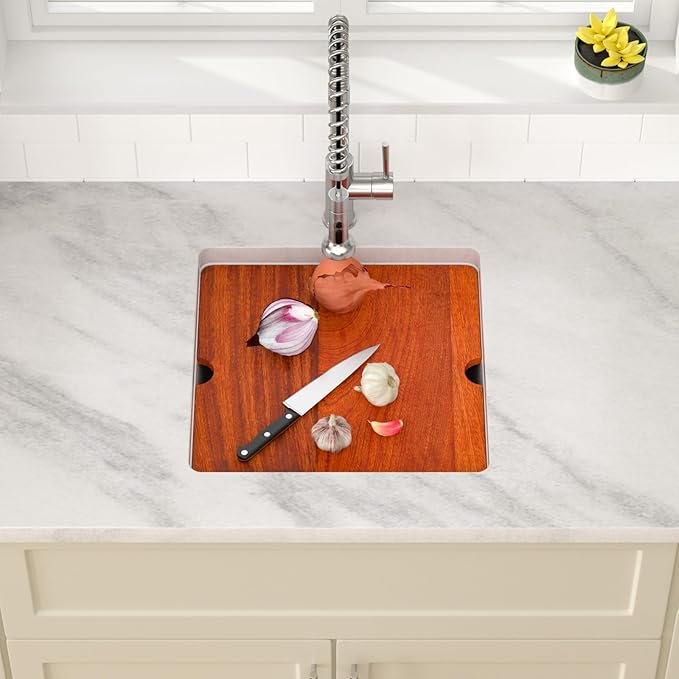 Dcolora 18 Inch Wet Bar Sink Granite Composite White Undermount Small Kitchen Sink Single Bowl With Workstation #DC-GU0001WS