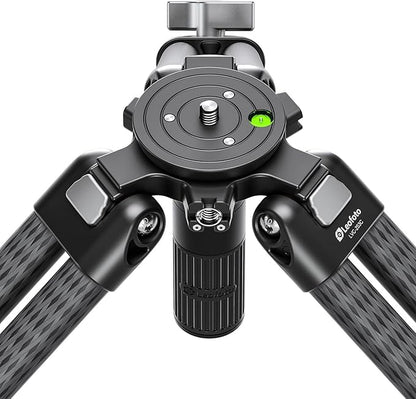 Leofoto LVC-253C+BV-20 Video Tripod, Twin Leg, Integrated Bowl, Leveling Base with Handle, 3 Leg Sections, Fluid Head Set, Lever Release Clamp