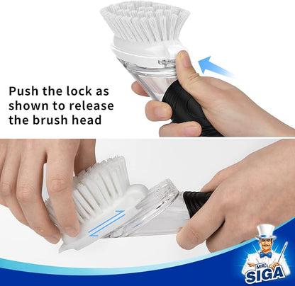 MR.SIGA Soap Dispensing Dish Brush Storage Set, Kitchen Brush - Image 4