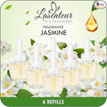 Plug-in Refills Home Plug-in Air Freshener - Jasmine Essential Oil Refills 6 Count Long-Lasting Fragrance - For Room and Bathroom Wall Compatible with Air Wick,Compatible with Glade