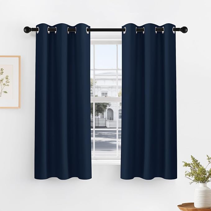 PONY DANCE Black Out Curtains for Bedroom 54 inch Length 2 Panels Set, Thermal by PONYDANCE