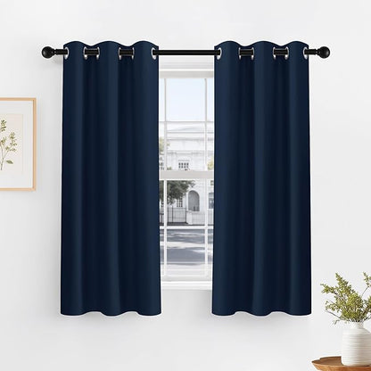 PONY DANCE Nave Blue Short Curtains by PONYDANCE