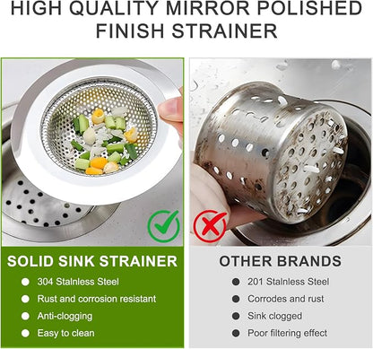 2pcs Heavy Duty Stainless Steel Slop Basket Filter Trap, 4.5" Top / 2.95" Mesh - Image 3