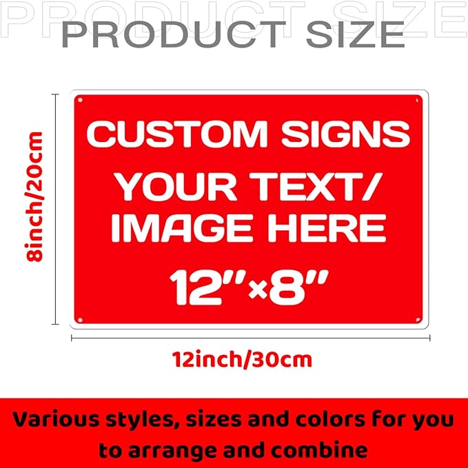 Personalized Aluminum Weatherproof Metal Sign - Multiple Sizes, Custom Text & Picture, Hazard, Garden, Custom Door Sign