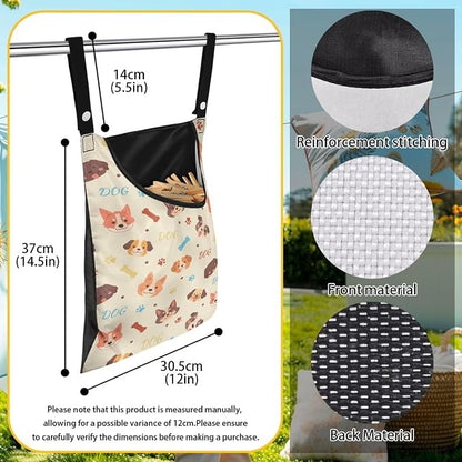 Clothes Pin Hanging Bag with Hanging Rope 14.5 X 12 Inch Clothespin Bag - Image 6