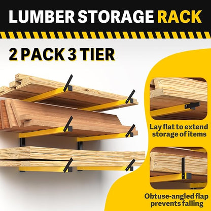 GREENER Lumber Storage Rack Folding Wood Storage Racks Wall-Mounted Metal Racks - Image 5