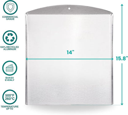 Baker's Secret Commercial Grade Natural Pure Aluminum 2pcs Cookie Sheet Flat 16" - Image 2