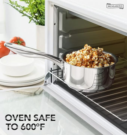 MICHELANGELO Tri-ply Stainless Steel 4 Qt Saucepan - Image 4
