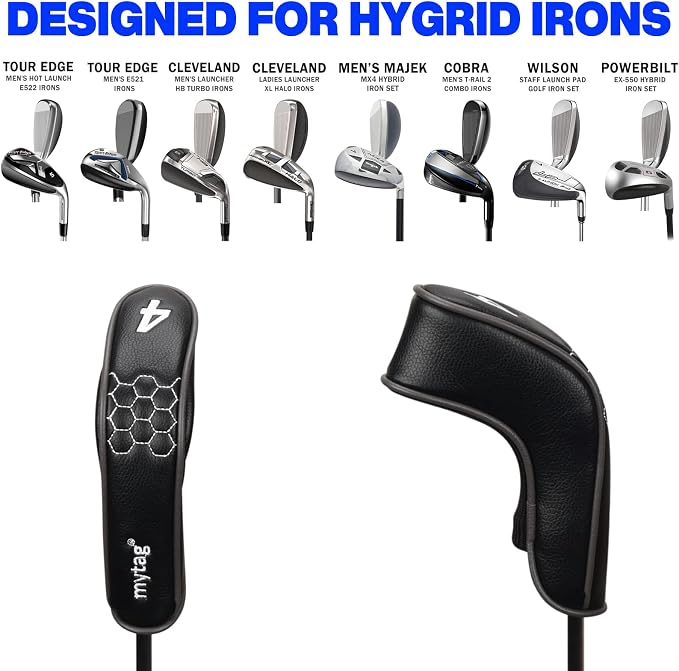 mytag 8PCS Golf Hybrid Iron Covers Set, Knit Hybrid Head Covers, Fits Cobra T - Image 3