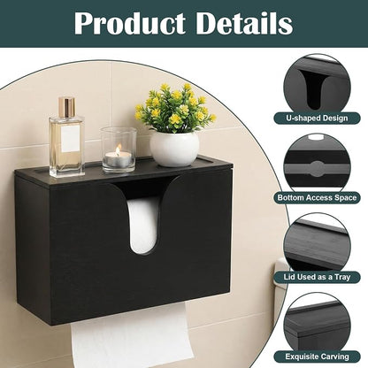 Paper Towel Dispenser Countertop, Wooden Bathroom Paper Towel Holder - Image 3