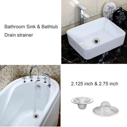 25PCS Bathroom Mesh Sink Drain Strainer, 2.75" & 2.125'' Stainless Steel Slop - Image 4