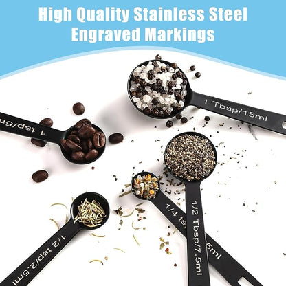 Stainless Steel Measuring Spoons Set of 5, Metal Measuring Cups - Image 2