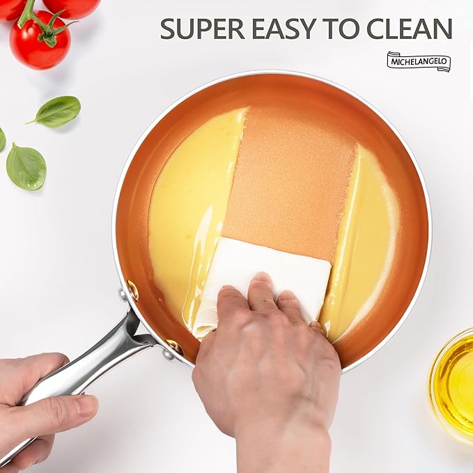 MICHELANGELO Sauce Pan with Lid, Ultra Nonstick 3 Qt Saucepan with Lid - Image 4