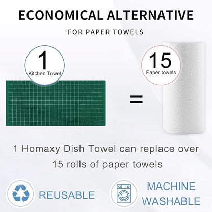 Homaxy 100% Cotton Terry Kitchen Towels, Checkered Designed, Soft and Super - Image 7