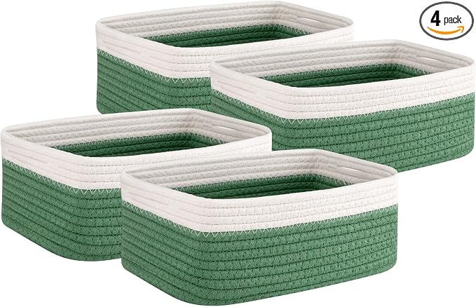 OIAHOMY 4 Pack Storage Baskets for Organizing, Small Bins for Shelves, Cute by MasterofSpaceOptimization