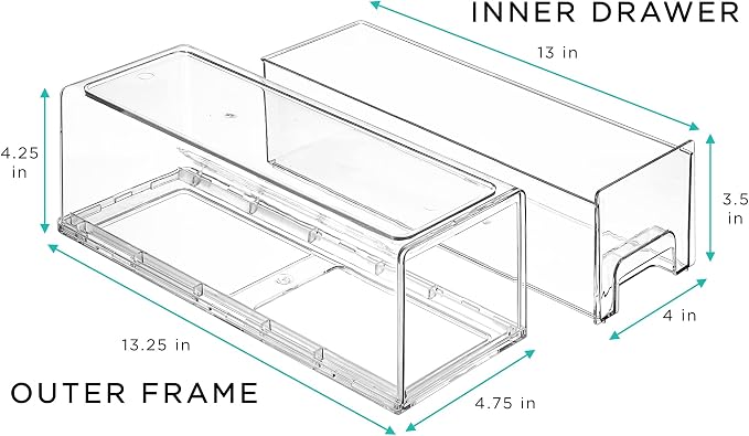 Sorbus Small Wide Clear Storage Drawers – Stackable Storage Drawers - Image 4