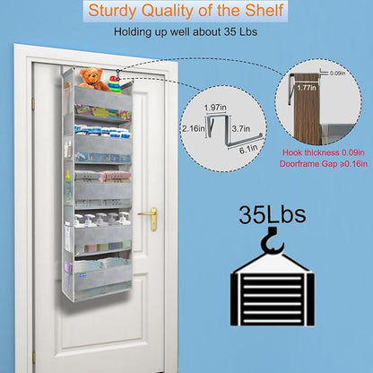Extra Large Over The Door Organizer Storage 5-Shelves and 10 Side Pockets - Image 5