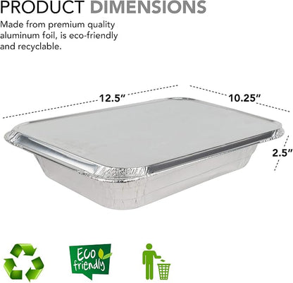 Stock Your Home Foil Pans with Lids - Image 2