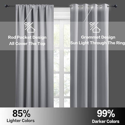 RYB HOME Kitchen Curtains 45 inch Length 2 Panels Set, Privacy Assured Drapes - Image 6