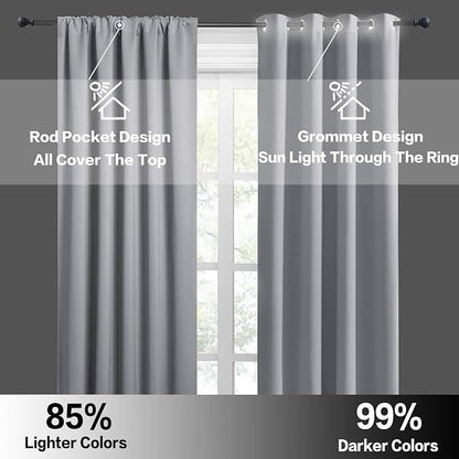 RYB HOME Short Curtains for Living Room Blackout Portable Blinds Shades for - Image 6