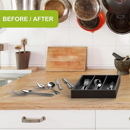 Bamboo Utensil Drawer Organizer, Kitchen Drawer Organizer - Image 7