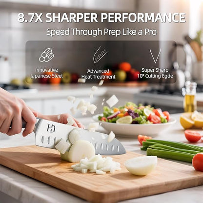 KnifeSaga Kitchen Knife Set 14 Piece Premium Japanese High Carbon Stainless - Image 2