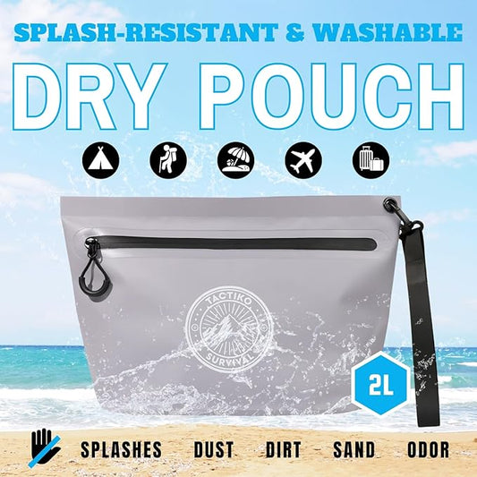 Tactiko Heavy-Duty Splash Water Resistant Zipper Pouches - Hold-All Organizers for Dry Bags, Travel Bags (1, Gray)