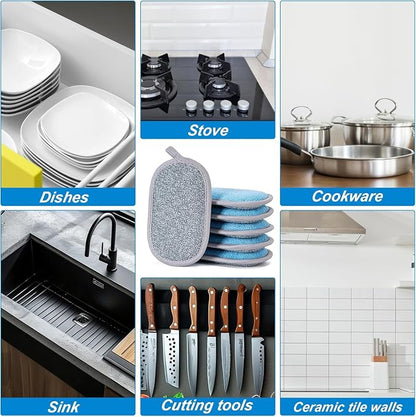 Dual-Sided Multi-Purpose Scrub Sponges, Non-Scratch Dishwashing Sponges - Image 6