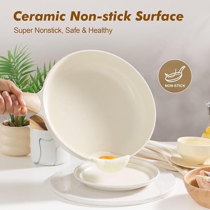 SENSARTE Ceramic Nonstick Frying Pan Small Skillet 8/9.5/11/12.5Inch Non Stick - Image 2