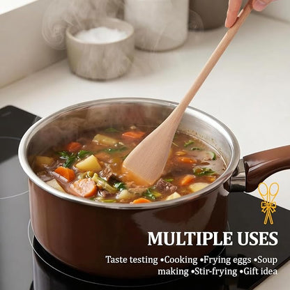 Cooking Wooden Spoons, MORGLES 14-Inch Serving Spoons - Image 7