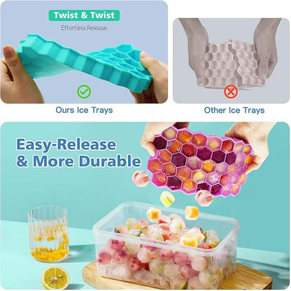 Azyh Ice Cube Trays for Freezer, 3 Pack Ice Cube Tray - Image 4