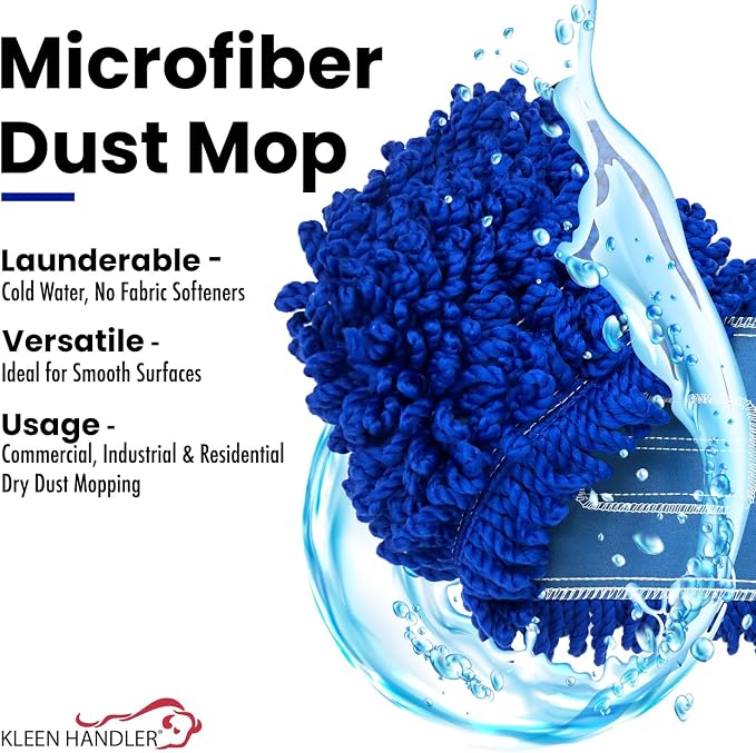 Kleen Handler 48 inch Microfiber Dust Mop | 12 Pack, Extra Large Washable - Image 7