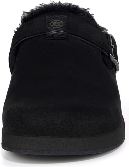Fur Lined Clogs for Women Men Suede Winter Slippers Arch Support Slip on Mules - Image 4