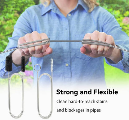 Flexible Drain Brush, 66 Inch Long Double Ended Hose Pipe Cleaners and 58 Inch - Image 4