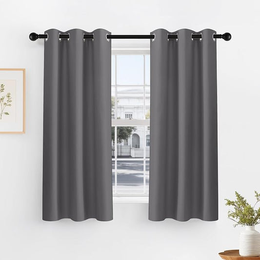 PONY DANCE Grey Blackout Curtains by PONYDANCE