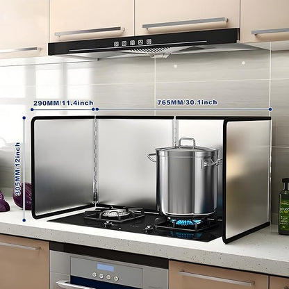 4 Sided Splatter Guard, Foldable Stainless Steel Oil Splatter Screens - Image 2